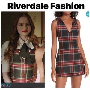 Maje “Iris” tartan plaid jumpsuit romper dress with faux skirt FR42/US10